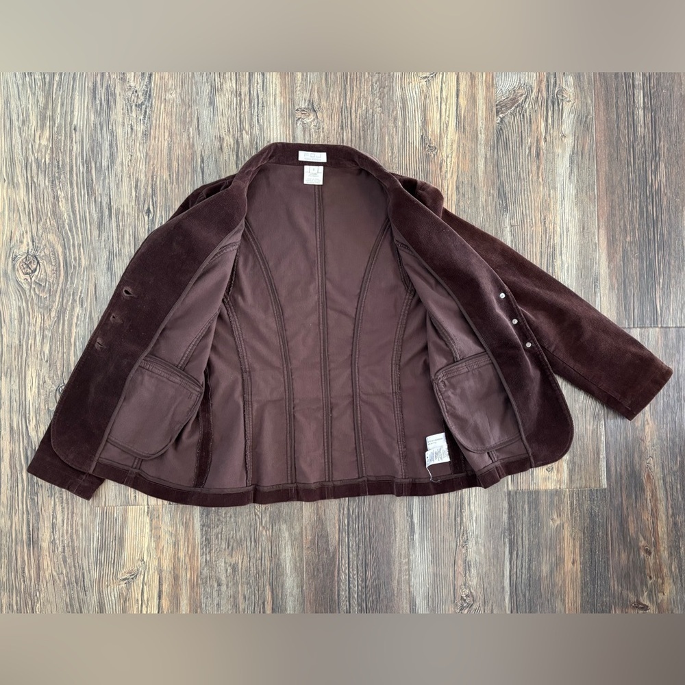 FDJ French Dressing Brown Corduroy Blazer Jacket Womens 8 Button Front Back Belt - Picture 3 of 11